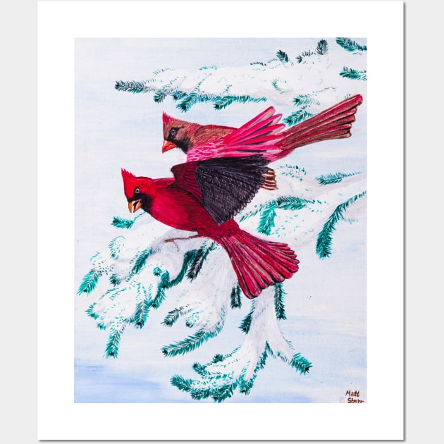 Cardinals in the Winter Wall Art by Matt Starr Fine Art